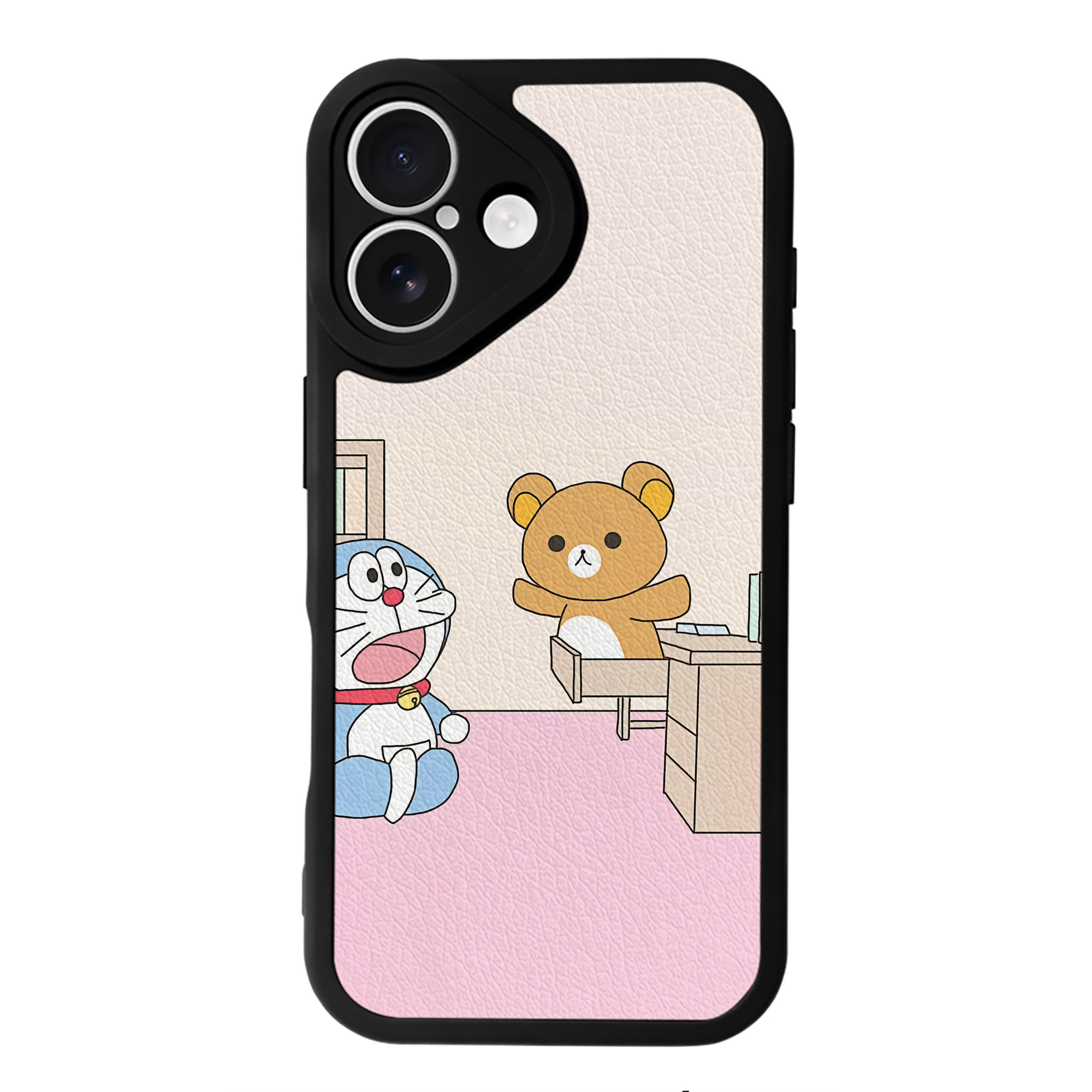 （画像用） ドラえもん Doraemon 【iPhone 16シリーズ対応】シリコンスマホケース（レザー調） 材質：シリコン